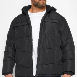JACK & JONES Big & Tall Black Pocket Puffer Jacket