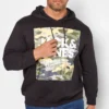 JACK & JONES Big & Tall Black Pete Camo Hoodie