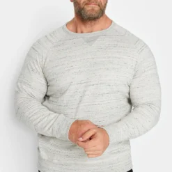 BLEND Big & Tall Grey Crew Neck Sweatshirt
