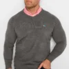 BadRhino Big & Tall Charcoal Grey/Pink Mock Shirt Jumper