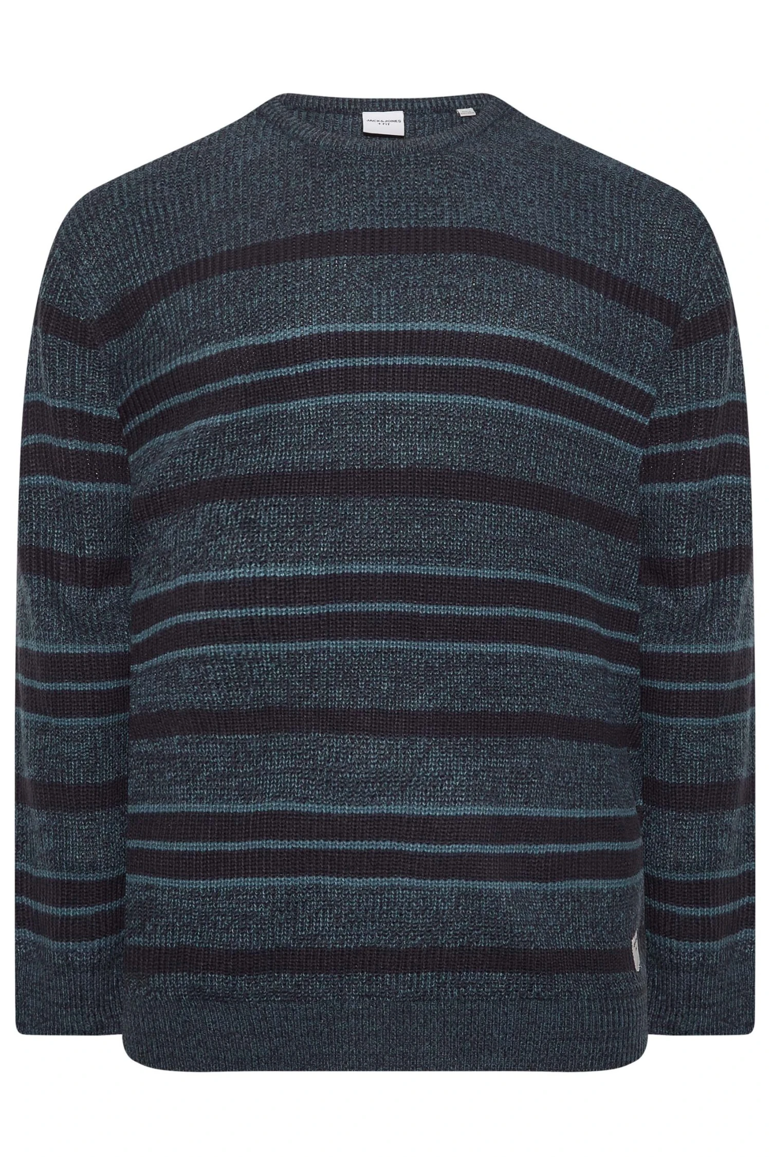 JACK & JONES Big & Tall Blue Stripe Knitted Jumper - Image 3