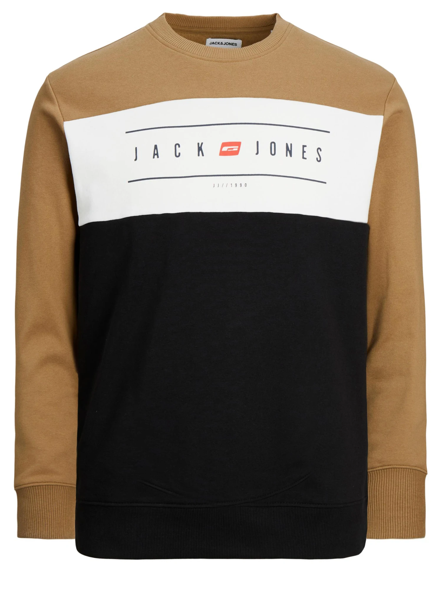 JACK & JONES Big & Tall Black Colour Block Sweatshirt - Image 2
