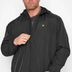 LYLE & SCOTT Big & Tall Black Hooded Jacket