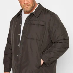 BadRhino Big & Tall Black Button Up Jacket