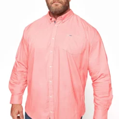 BadRhino Big & Tall Pink Long Sleeve Oxford Shirt