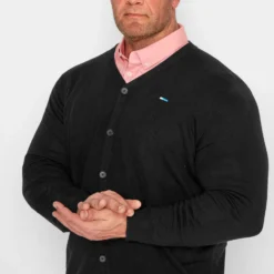 BadRhino Big & Tall Black Knitted Cardigan