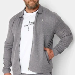 STUDIO A Big & Tall Grey Zip Through Jacket