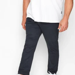 KAM Big & Tall Navy Blue Chino Trousers