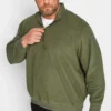 JACK & JONES Big & Tall Green Quarter Zip Fleece Sweatshirt