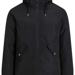 JACK & JONES Big & Tall Black Hooded Parka Jacket