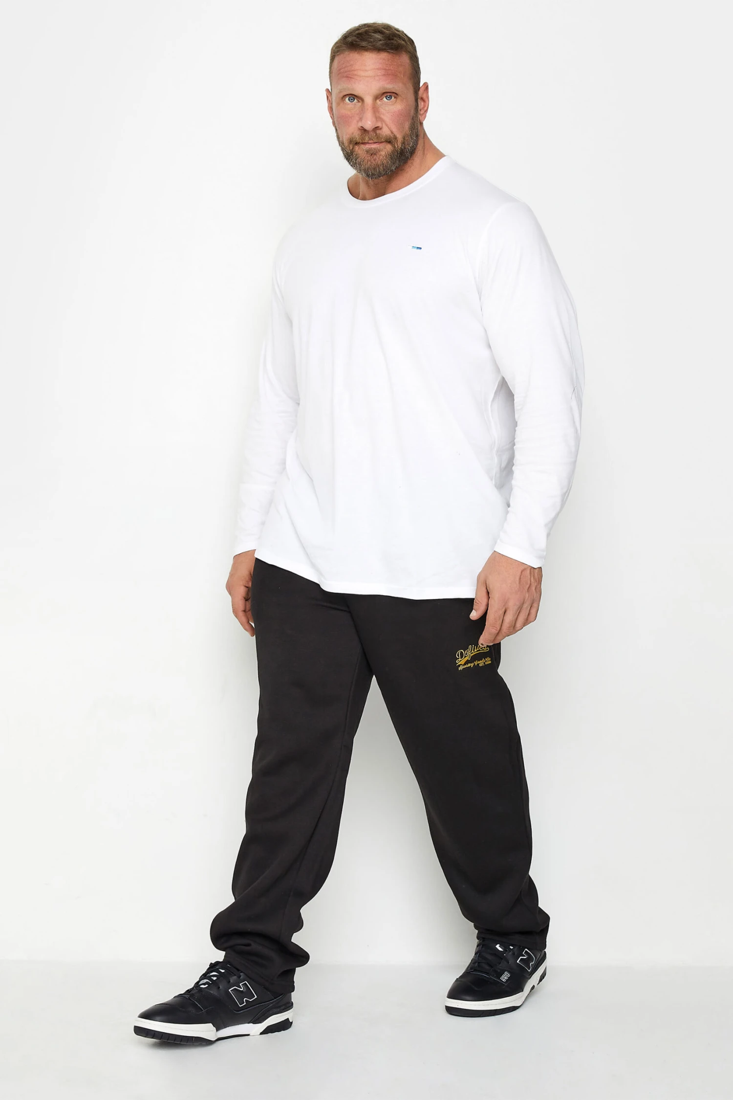 D555 Big & Tall Black Open Hem Jogger - Image 2