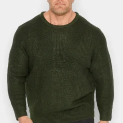 JACK & JONES Big & Tall Khaki Green Knitted Jumper