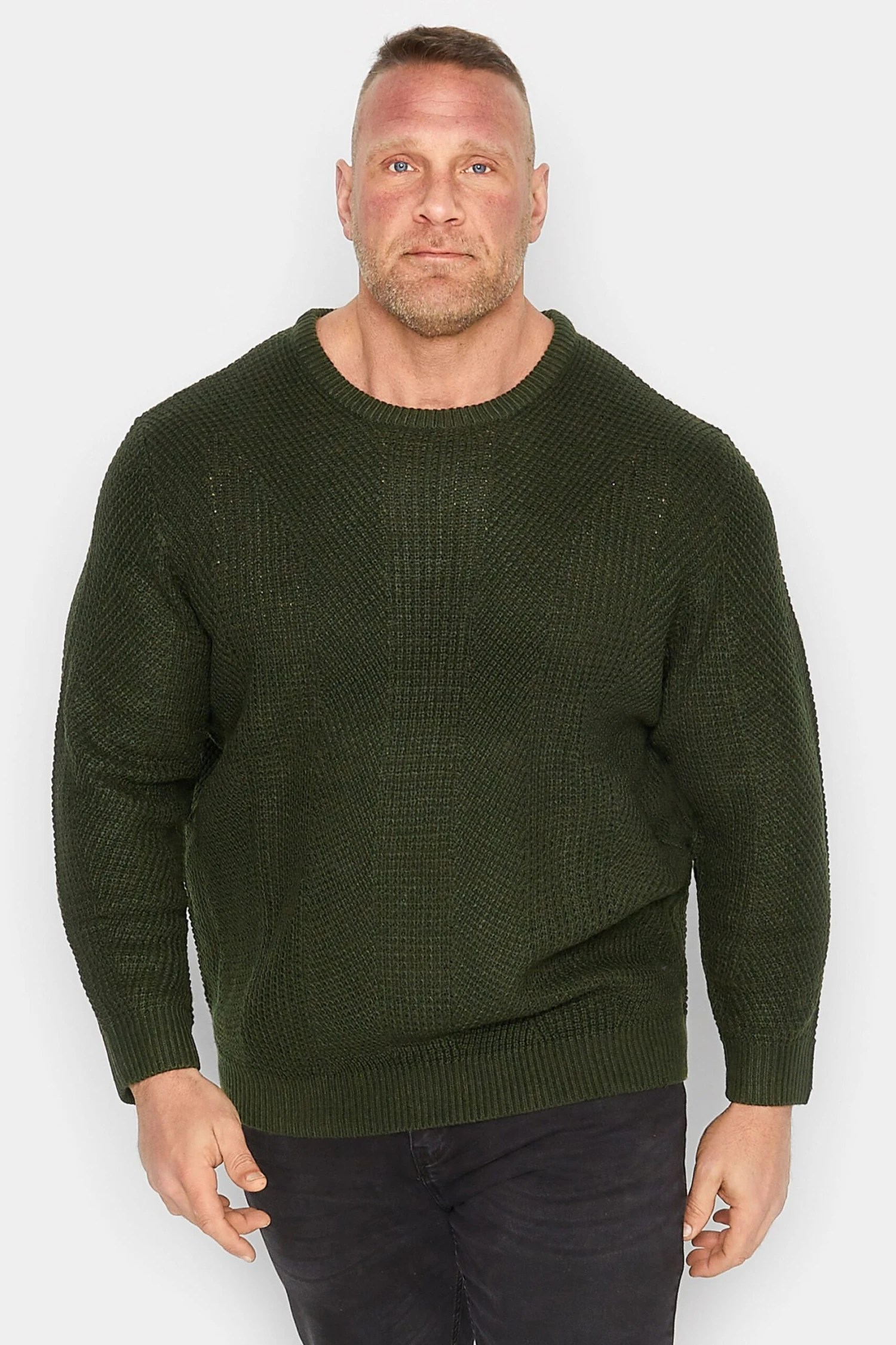 JACK & JONES Big & Tall Khaki Green Knitted Jumper
