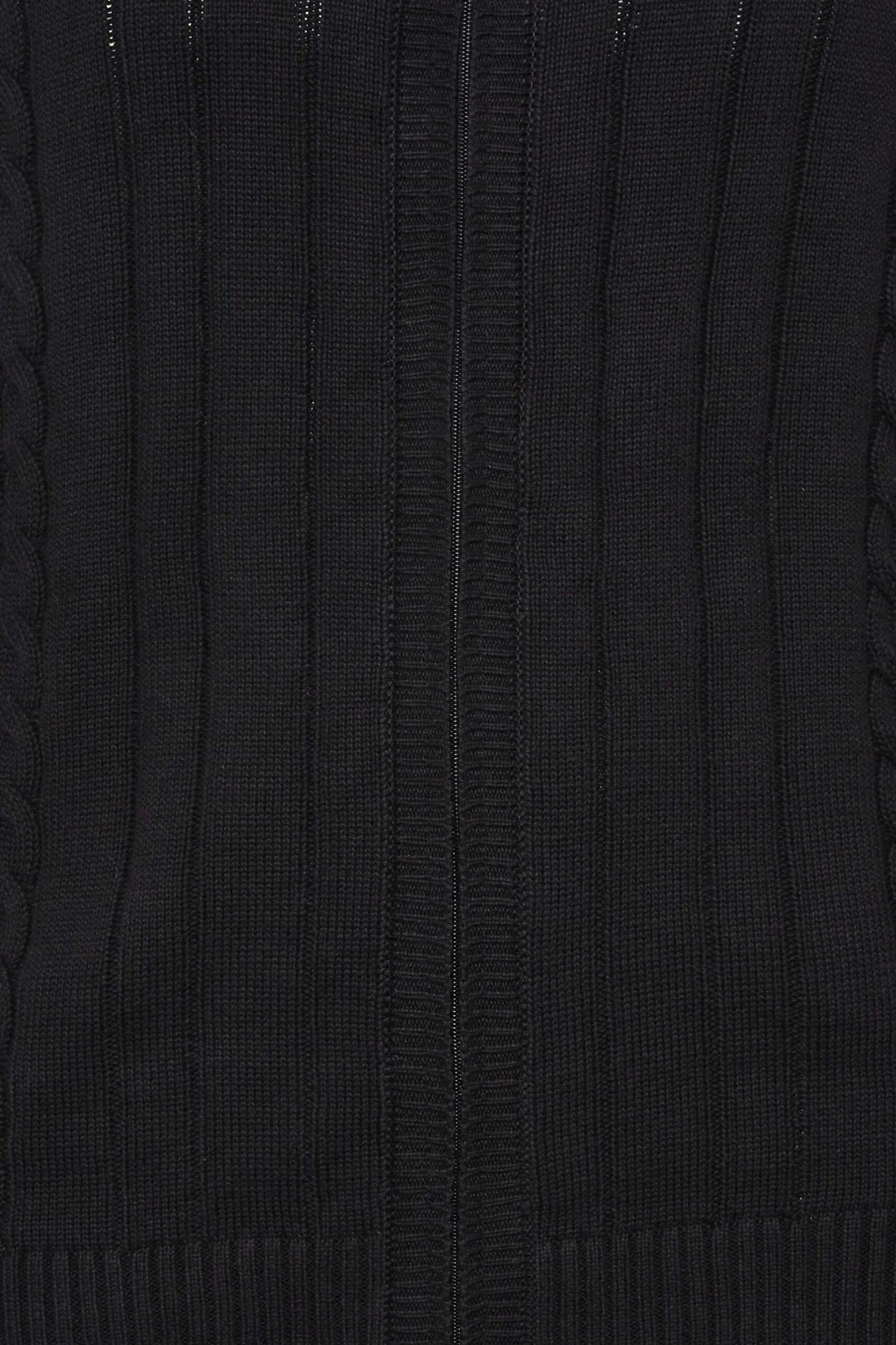 KAM Big & Tall Black Cable Knit Cardigan - Image 2