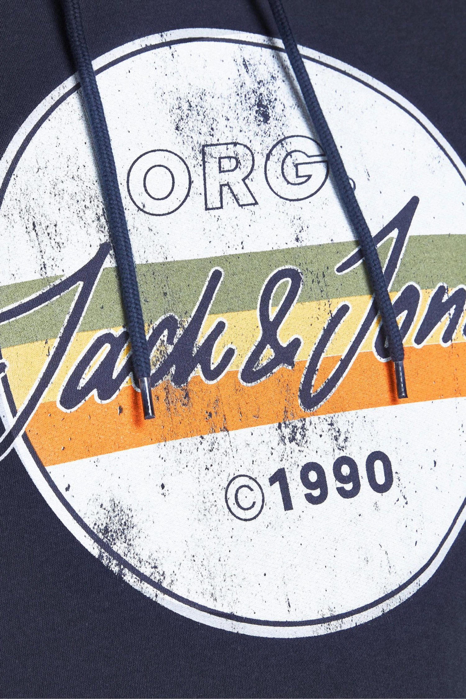 JACK & JONES Big & Tall Navy Blue Brady Hoodie - Image 3