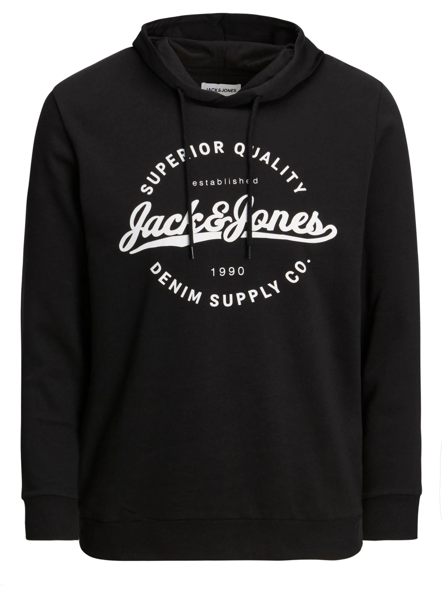 JACK & JONES Big & Tall Black Classic Logo Hoodie - Image 2