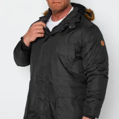 D555 Big & Tall Black Lovett Parka Jacket