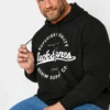 JACK & JONES Big & Tall Black Classic Logo Hoodie