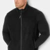 JACK & JONES Big & Tall Black Zip Fleece Gilet