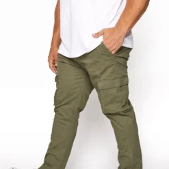 BadRhino Big & Tall Khaki Green Stretch Cargo Trousers