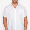 D555 White Basic Short Sleeve Shirt