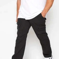 KAM Big & Tall Black Cargo Trousers