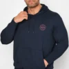 JACK & JONES Big & Tall Navy Blue Shark Hoodie