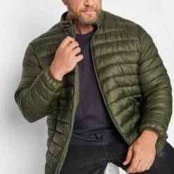 BadRhino Big & Tall Khaki Green Water Resistant Puffer Jacket