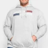 JACK & JONES Big & Tall Grey Logo Print Hoodie