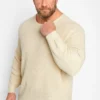 JACK & JONES Big & Tall Cream Knitted Jumper