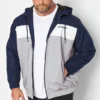 JACK & JONES Big & Tall Grey Bomber Zip Up Hoodie