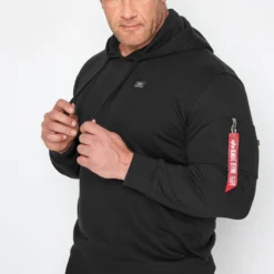 ALPHA INDUSTRIES Big & Tall Black X-Fit Hoodie