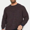 JACK & JONES Big & Tall Navy Blue Striped Knitted Jumper