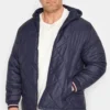 D555 Big & Tall Navy Blue Quilted Puffer Coat