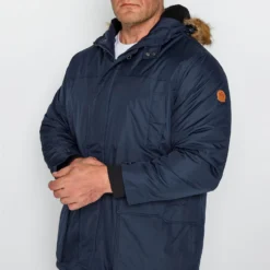 D555 Big & Tall Navy Blue Lovett Parka Jacket