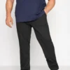 D555 Big & Tall Black Extendable Waist Stretch Chinos