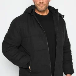 RAGING BULL Big & Tall Black Puffer Jacket
