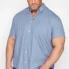 BadRhino Big & Tall Blue Floral Short Sleeve Shirt