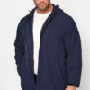 JACK & JONES Big & Tall Navy Blue Hooded Softshell Jacket