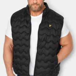 LYLE & SCOTT Big & Tall Black Quilted Gilet
