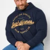 JACK & JONES Big & Tall Navy Blue Classic Logo Hoodie