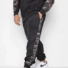 KAM Big & Tall Charcoal Grey Camo Side Panel Joggers