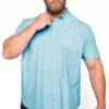 BadRhino Big & Tall Light Blue Short Sleeve Oxford Shirt