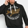 JACK & JONES Big & Tall Black Hooded Logo Print Sweatshirt