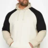 BadRhino Big & Tall Black & White Colourblock Hoodie