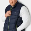 JACK & JONES Big & Tall Navy Blue & Yellow '90' Logo Print Gilet
