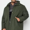 BadRhino Big & Tall Khaki Green Long Hooded Parka