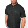 BadRhino Big & Tall Black Logo Poplin Short Sleeve Shirt