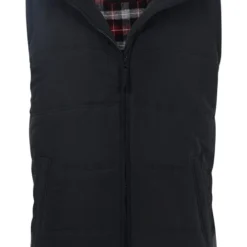 KAM Big & Tall Black Quilted Padded Gilet