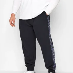 KAM Big & Tall Navy Blue Camo Side Panel Joggers
